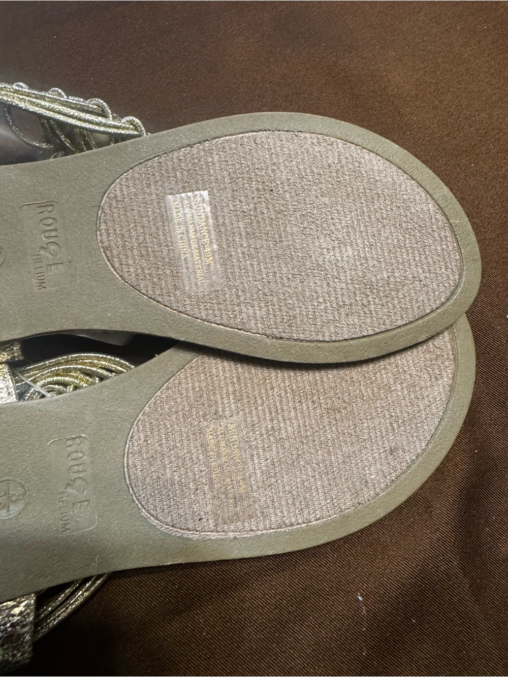 Rouge Helium Metallic Summer Flat Thong Sandals in Womens Size 8 NWT - Picture 10 of 14